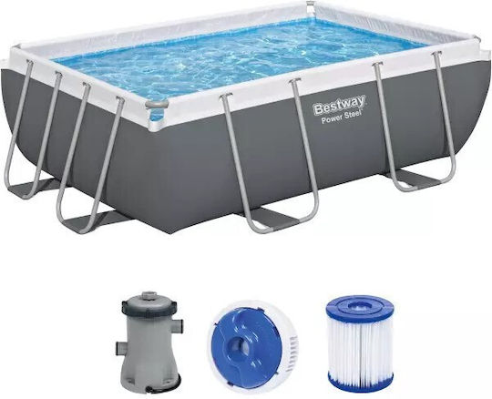 Bestway Piscină PVC 3.662l cu Cadru Metalic 282x196x84cm Gri