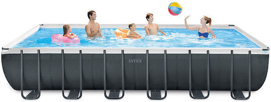 Intex Ultra Frame XTR Schwimmbecken 31850lt mit Metallic-Rahmen 732x366x132cm Grau