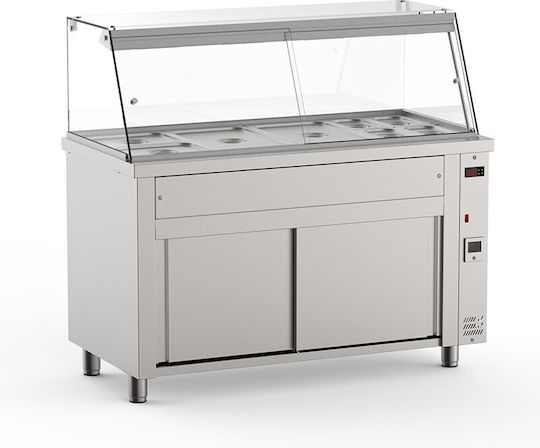 Inomak Bain-Marie Beheizte Ausstellungsvitrine Ben Mari mit 4 Plätzen für Gastronomen und Leistung 2520W B141 x T70 x H132 cm