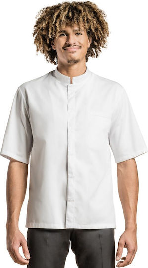 Clement Design Mantel Koch Unisex Weiß mit Kurzärmelig Mantova