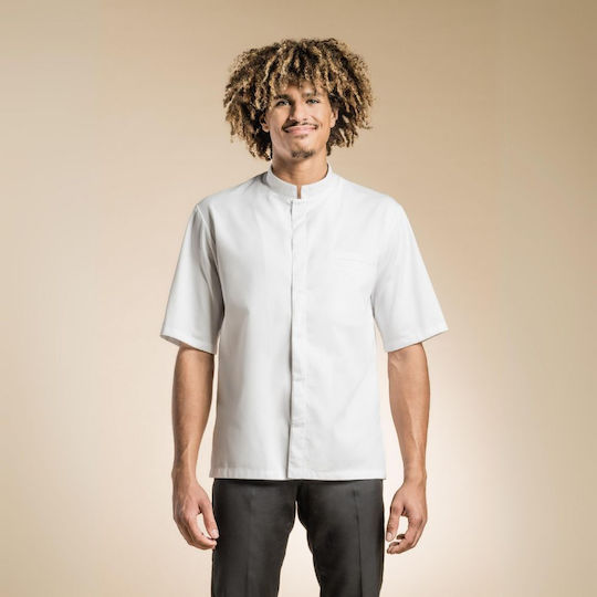 Clement Design Mantel Koch Unisex Weiß mit Kurzärmelig Mantova