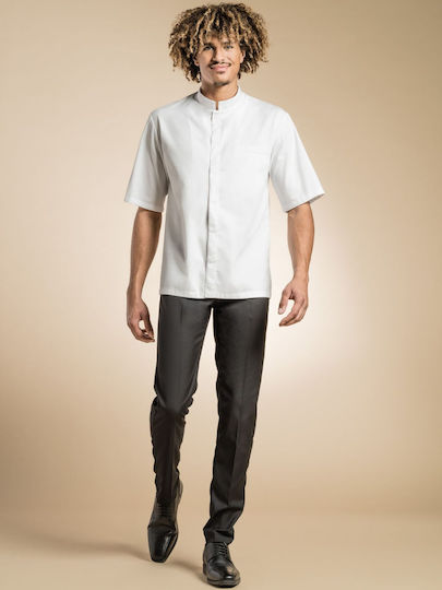 Clement Design Mantel Koch Unisex Weiß mit Kurzärmelig Mantova
