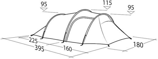 Robens Voyager 3 Exp Winter Camping Tunnel Mountaineering Green for 3 People Waterproof 5000mm 395x195x115cm