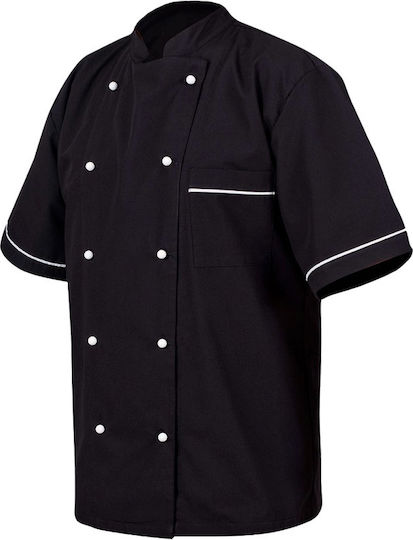 Be Unique Coat Chef Unisex Black with Short Sleeve Napoli
