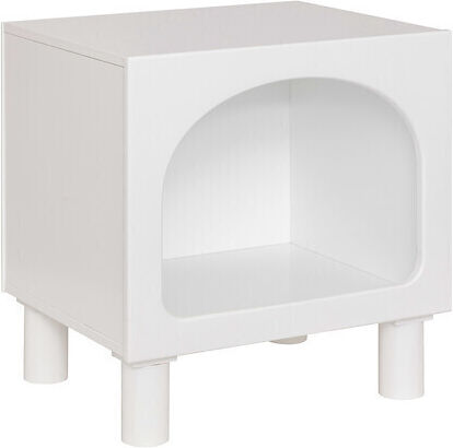 Wooden Kids Bedside Table White 40x32x42cm