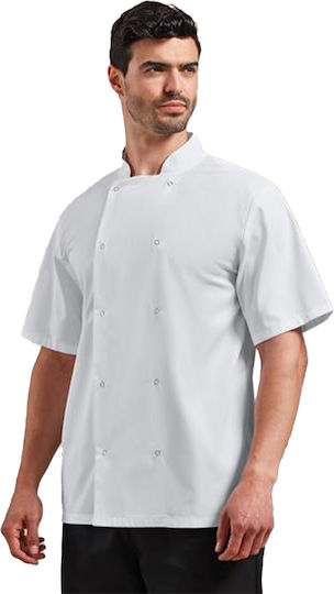 Coat Chef 100% Cotton made White with Short Sleeve PR664