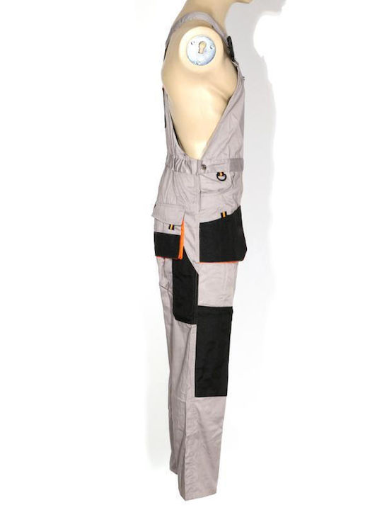 Fageo Work Coverall Dungarees Gray Γκρι - Πορτοκαλί