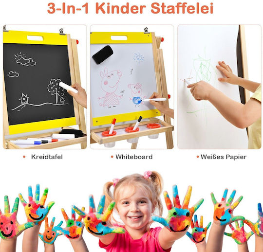 Costway Kids Easel 3 in 1 Whiteboard Paper Roll Ty327950yw