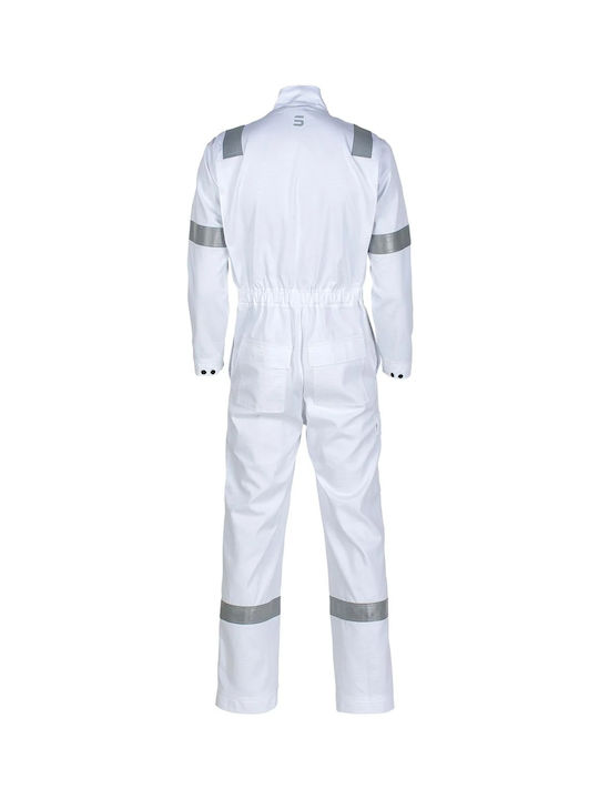 STOP Mariner Fras Work Coveralls Full Body with Reflective Tapes White