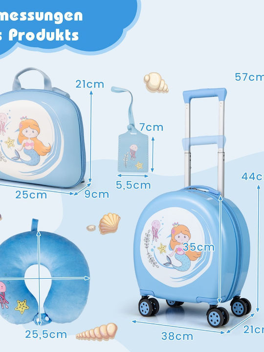 Costway Set De 4 Valize De Călătorie Sclere Multicolore Cu 4 Roți
