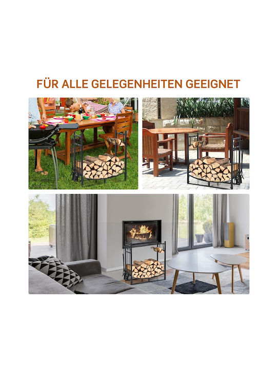Costway Metallisch Regal Holzlagerung 76x33x76cm