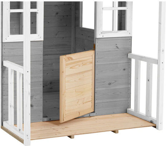Multifunktionales Hölzernes Kinder-Spielhaus Garten mit Küche Grau 131x98,5x137cm