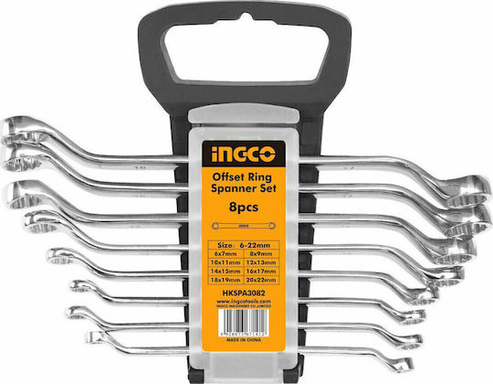 Ingco Set 8 Double Polygon Wrench Bent