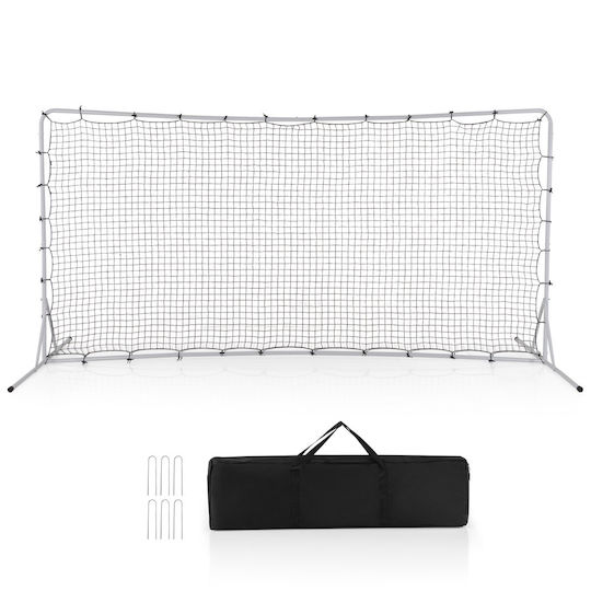 Costway Soccer Rebound Net for Kids Metal Frame & Durable PE Net 372.5 X 182.5 cm Sp38098wh
