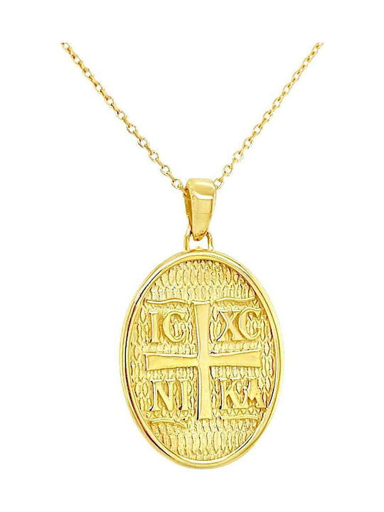 Xryseio Pendant Kids Talisman Double Sided made of Gold 9K FL1188