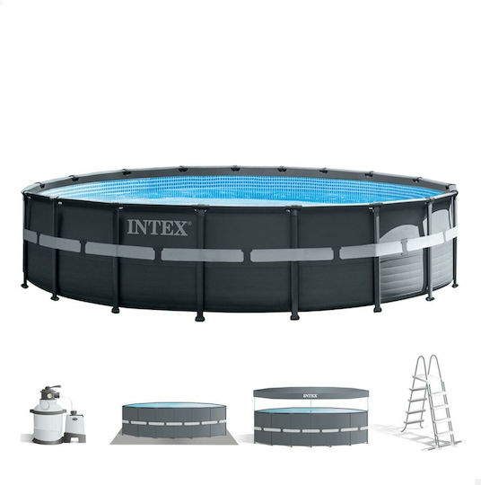 Intex Ultra Frame XTR Piscină Rotundă PVC Cu Cadru Metalic 549x132cm Gri