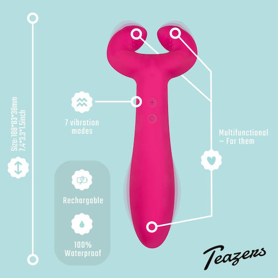 Teazers Dublu Vibrator cu Telecomandă Roz