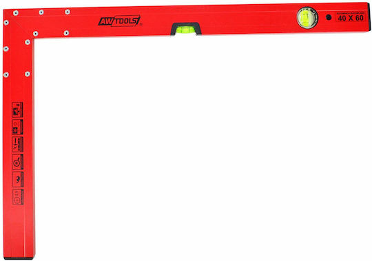AWTools Goniometru Tâmplari Lungime 100 cm cu Nivel cu Bule de Aer din Aluminiu