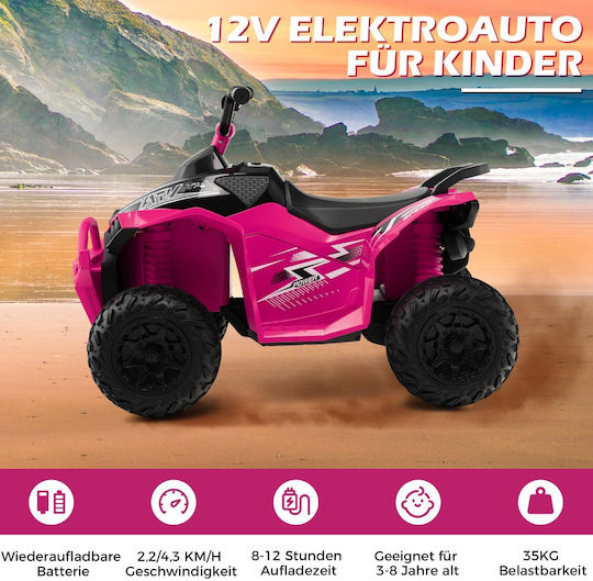 Kinder Roller Elektroantrieb 12 Volt, 12V Rosa