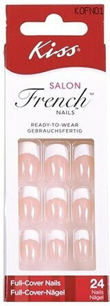 Kiss Perfect Selfie Nail Tips French Multicolored 24pcs 814699