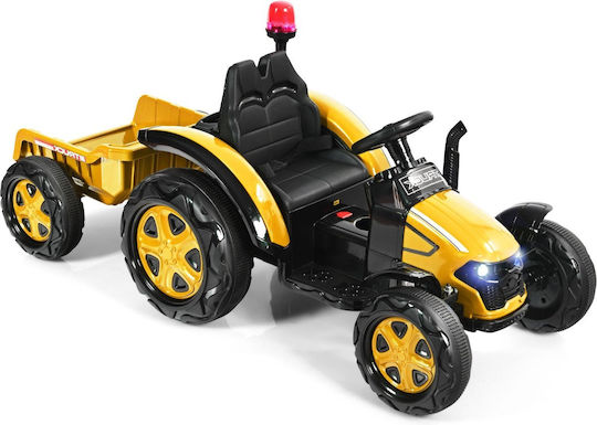 Kids Ride On Tractor Electric with Trailer 12 Volt Beige for 3+ Years