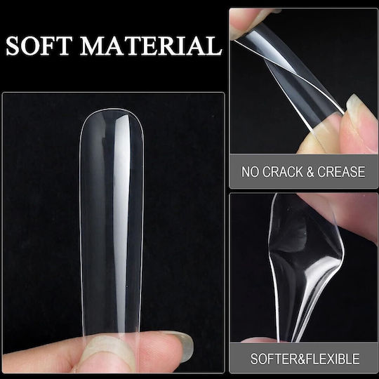 Short Coffin Soft Gel Nagelspitzen Transparent COSMO-12059