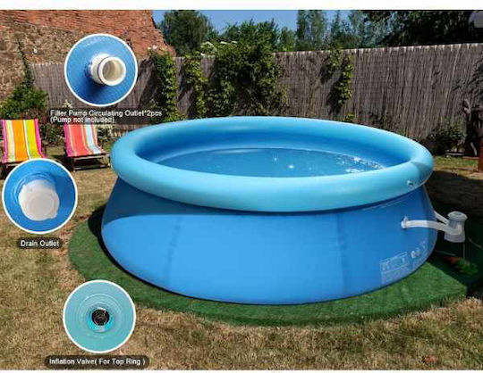 Bestway Piscină Rotundă PVC 2100lt Gonflabilă 244x66cm Albastră