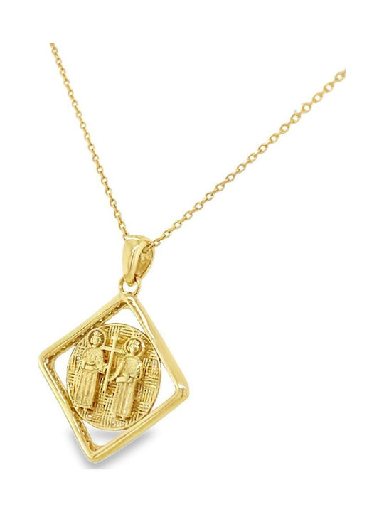 Xryseio Anhänger Kinder Amulett Beidseitig Konstantinato aus Gold 9K KN1115
