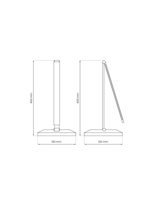 Eko Light LED Φωτιστικό Γραφείου σε Λευκό Χρώμα
