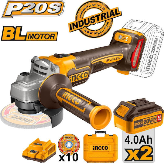 Ingco Grinder 115mm Battery Brushless 20V Solo