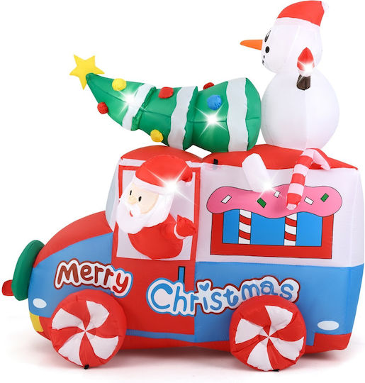 Costway Costway Aufblasbarer Weihnachtsmann im Auto mit LED-Lichtern 177 cm Cm24951de