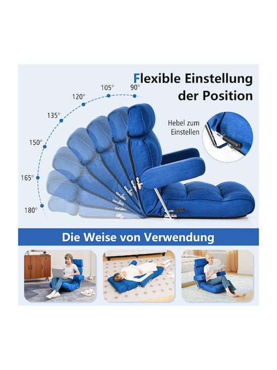 Multifunctional Bean Bag Chair Bolster Blue 80x72x75cm