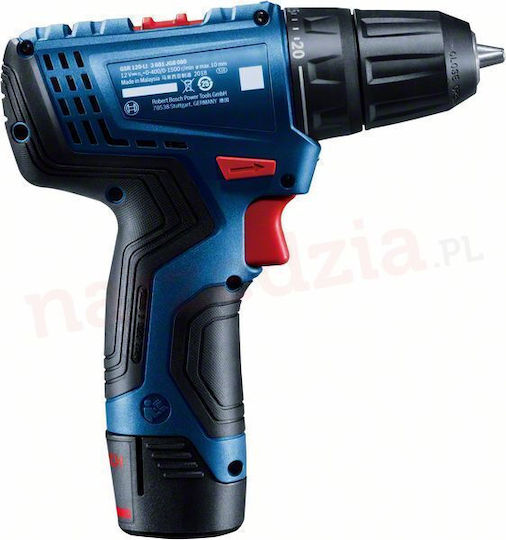 Bosch GSR Σετ Κατσαβίδι & Φακός 12V με 2 Μπαταρίες 2Ah και Θήκη