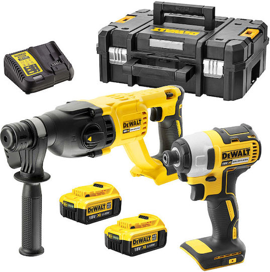 DEWALT DCK2023M2T Σετ Παλμικό Κατσαβίδι & Σκαπτικό 18V με 2 Μπαταρίες 4Ah και Θήκη