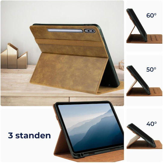 Rosso Flip Cover Καφέ (Samsung Galaxy Tab S10 Plus, S9 Plus)