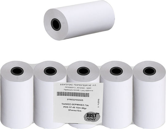 Justnote Cash Register Paper Tape W57xD40mm 48gr/m²