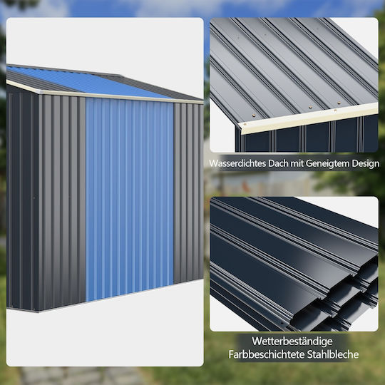 Metallische Gartenhaus mit Lüftungsschlitzen M2.77xB0.64xH2.02m
