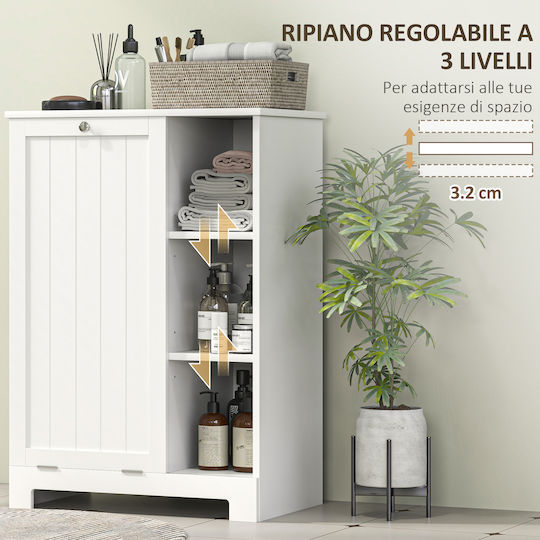 HomCom Ντουλάπι Μπάνιου Πλυντηρίου 60x38x86cm Λευκό