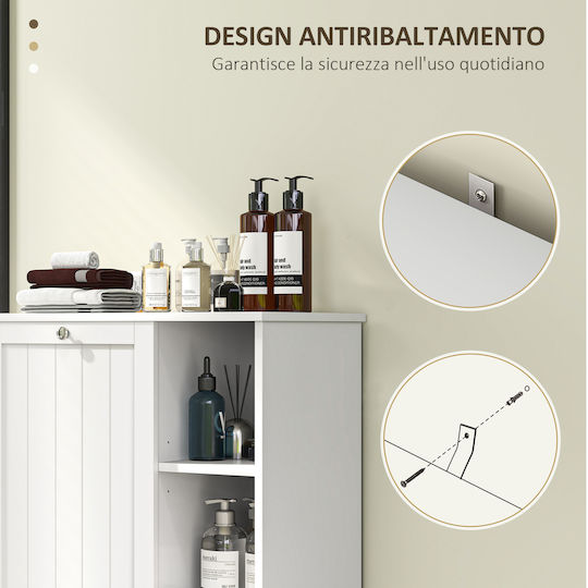 HomCom Ντουλάπι Μπάνιου Πλυντηρίου 60x38x86cm Λευκό