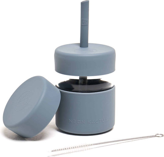 Neon Kactus Παιδικό Ποτηράκι από Σιλικόνη Μπλε 230ml