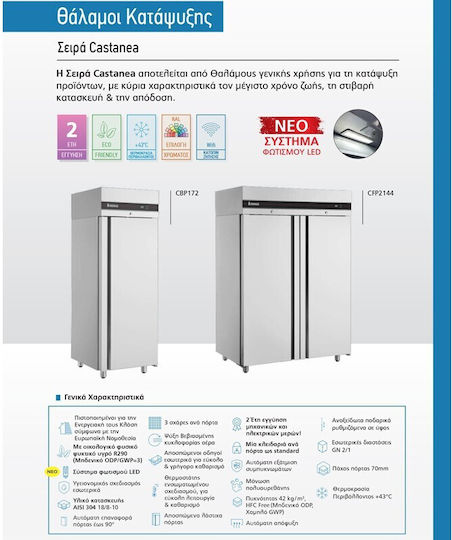 Inomak Slim Line Cameră Profesională de Congelare 560lt L72 x l76.8 x h210cm.