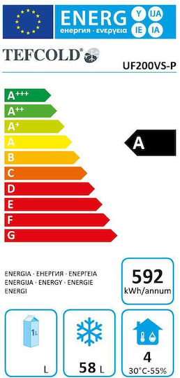 Tefcold -P Επαγγελματικός Mini Καταψύκτης 120lt Π60 x Β60 x Υ85εκ.