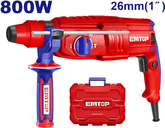 Emtop Impact Demolition Hammer Electric 800W with Chuck SDS Plus ERHRL801