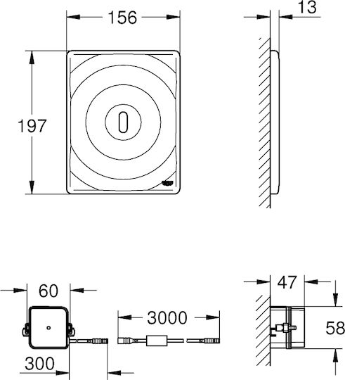 Grohe Surf Placă de scurgere pentru toalete Un singur spălare Infraroșu Chrome