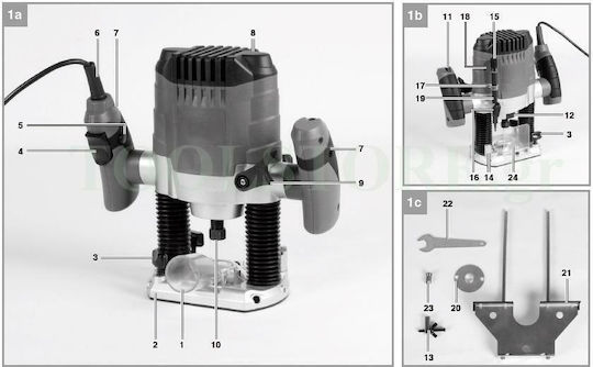 Einhell TC-RO 1155 E Plunge Router 1100W with Speed Control and with Suction System
