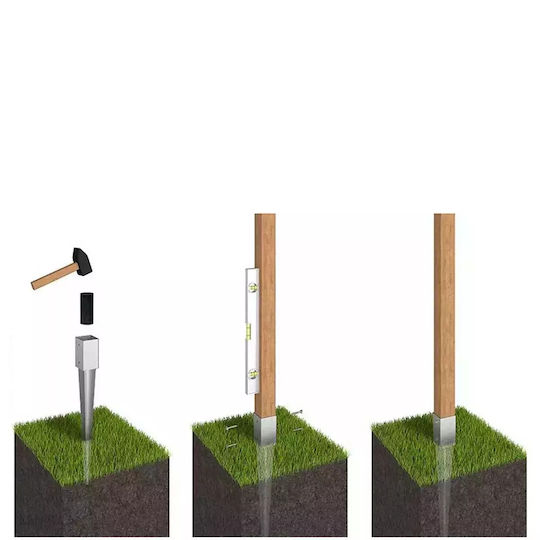 Showood Base for Pergola made of Metal 15x7.1cm 1pcs Nailer