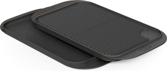 Thermogatz Baking Plate Double Sided with Cast Iron Flat & Grill Surface No 3 48x26x2cm