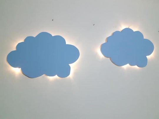 Wooden Wall-Mounted Light-Up Clouds