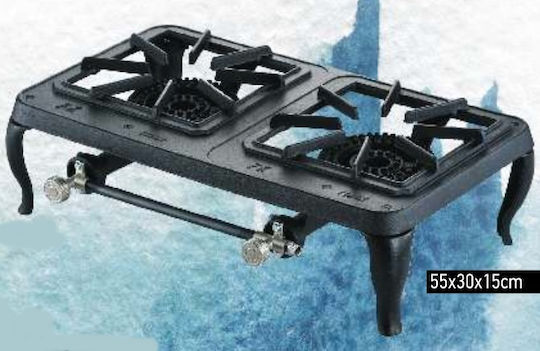 Foker Europa LPG Cooktop Double 8kW 55x37x16.5cm