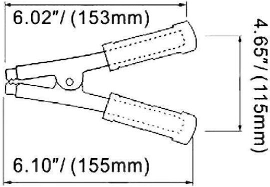 Crocodil Red Clește crocodil 400A 155mm 011130083